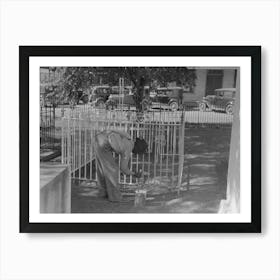 Untitled Photo, Possibly Related To Woman Decorating Family Burial Vaults In Cemetery At New Roads, Louisiana On Art Print
