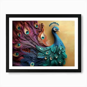 Colorful Peacock 10 Art Print