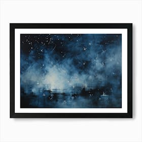 Abstract Grunge Pattern Intertwining Dark Textures Reminiscent Of A Foggy Night Sky Nebulous Form (2) Art Print