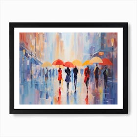 People In The Rain Art Print