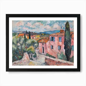 Pink Rustic Charm Painting Inspired By Paul Cezanne Art Print