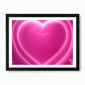 A Glowing Pink Heart Vibrant Horizontal Composition 51 Art Print