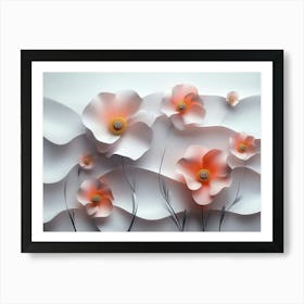 3d marble Flowers 1 Art Print