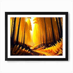 Train In The Woods Art Print