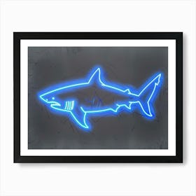 Neon Aqua Wobbegong Shark 2 Art Print