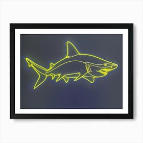 Neon Lemon Shark 1 Art Print