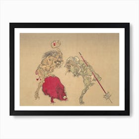 Night Parade of A Hundred Demons Kawanabe Kyosai Vintage Japanese Woodblock Print Yokai 11 Art Print