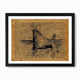 Bouy On Rough Waters Art Print