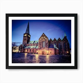 Aarhus Cathedral At Night Art Print