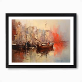 Boats In The Harbor 2 Art Print