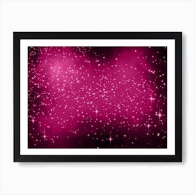 Hot Pink Shining Star Background Art Print