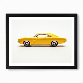 Toy Car 69 Dodge Charger Yellow Art Print