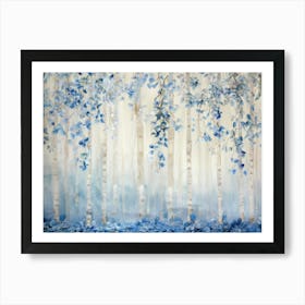 Blue Birch Trees Art Print