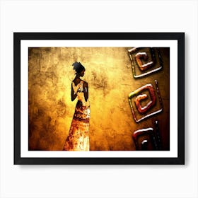 Tribal African Art Illustration In Painting Style 089 Art Print