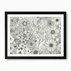 Black And White Flowers 2 Art Print