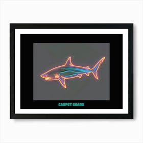Neon Orange Carpet Shark 6 Poster Art Print