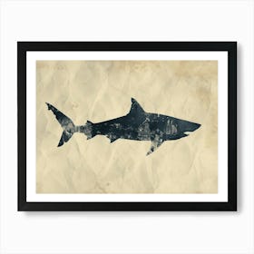 Great White Shark  Grey Silhouette 6 Art Print
