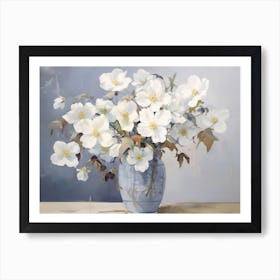 White Flower Arrangement Painting Art Print