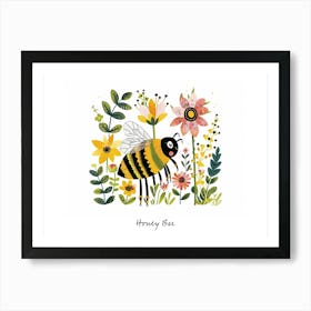 Little Floral Honey Bee 1 Poster Art Print