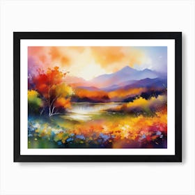 Sunset In The Mountains 8 Art Print