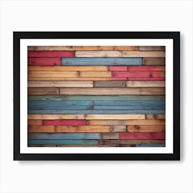 Colorful wood plank texture background 10 Art Print