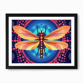 Dragonfly Halloween Celithemis Retro Style 1 Art Print