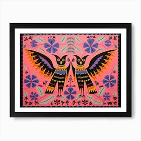 Bat 2 Folk Style Animal Illustration Art Print