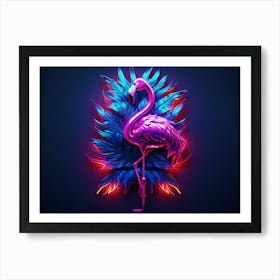 Neon Flamingo Art Print