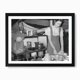 Kitchen Table And Stove Of Migrant Camp Near Harlingen, Texas, See 32108 D By Russell Lee Art Print