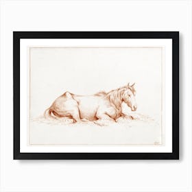 Horse Lying In The Grass, Jean Bernard Art Print