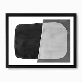 Minimal Black And White Abstract 06 Art Print