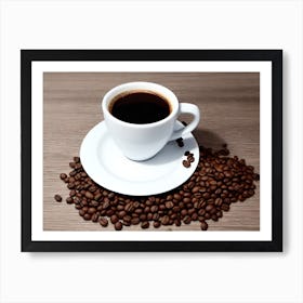 Coffee Cup With Coffee Beans 5 Art Print