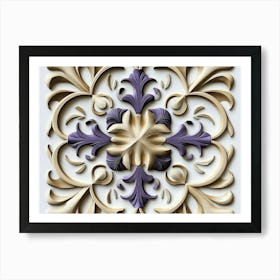 Sculpture Pattern Spiral Curve Cross Vine Star Geometry Flower Art Print