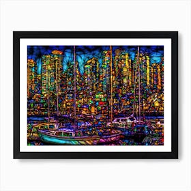 Coal Harbour Quay - Vancouver Cityscape Metal Print Art Print