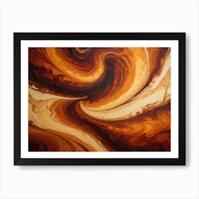 Abstract Image Featuring A Swirling Pattern Of Colors In Shades Of Brown, Orange, And Gold Art Print