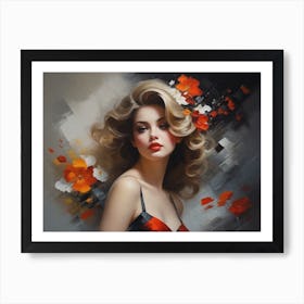 Woman With Flowers 1 Art Print