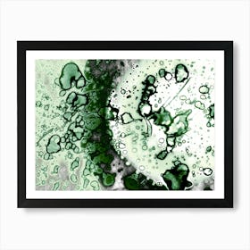 Alcohol Ink Green Rain Spots Art Print