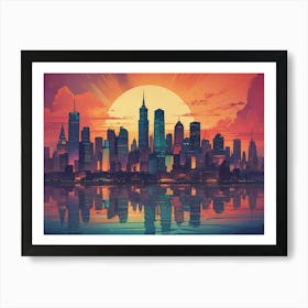 Sunset Cityscape Art Print