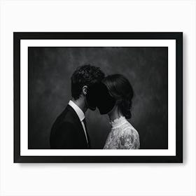 Portrait Of Bride And Groom Art Print