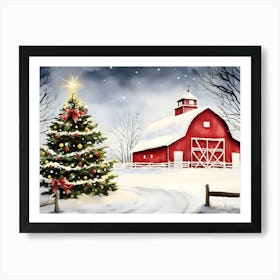 Christmas Barn 2 Art Print