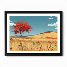 Red Poppies In The Field Art Print