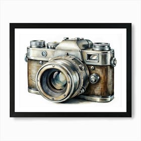 Watercolor Vintage Camera Art Print