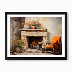 Old Stone Farm Warm Tones 12 Art Print