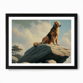 Dog On Top Art Print