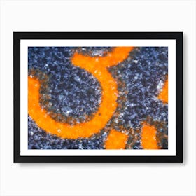 Embedded Digit 3 On Sim Card Under The Microscope Art Print