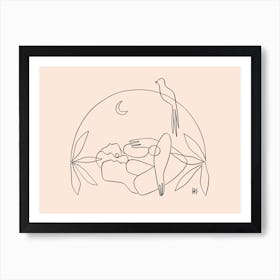 Dreamers 2 Apricot Art Print