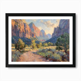 Western Sunset Landscapes Zion National Park Utah 1 Art Print