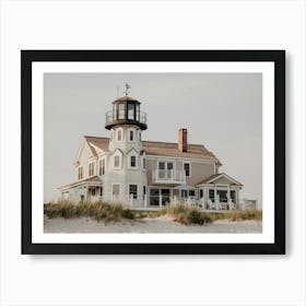 Lighthouse On The Beach Art Print