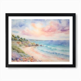 Watercolor Of The Beach Art Print