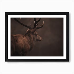 Rustic Elk Profile Art Print